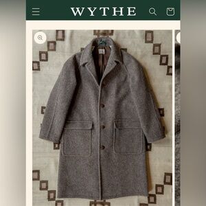 Wythe New York Raglan Wool Overcoat Brown/ Cream Twill Casentino